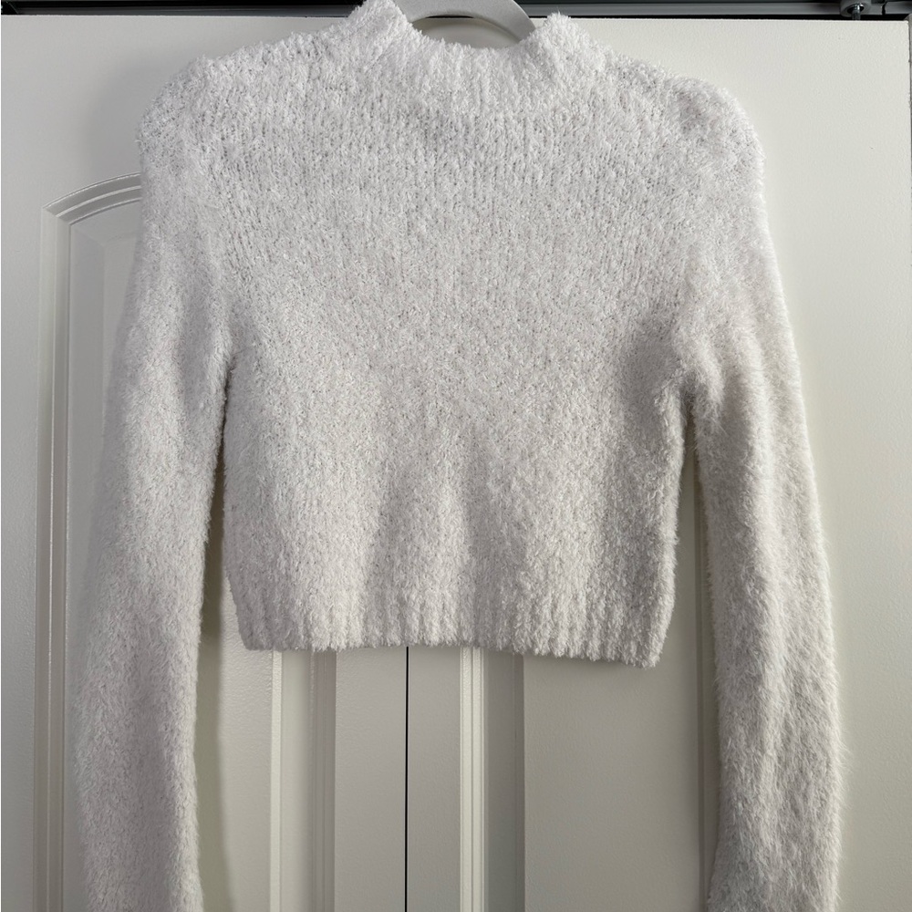 Cropped White Sweater
